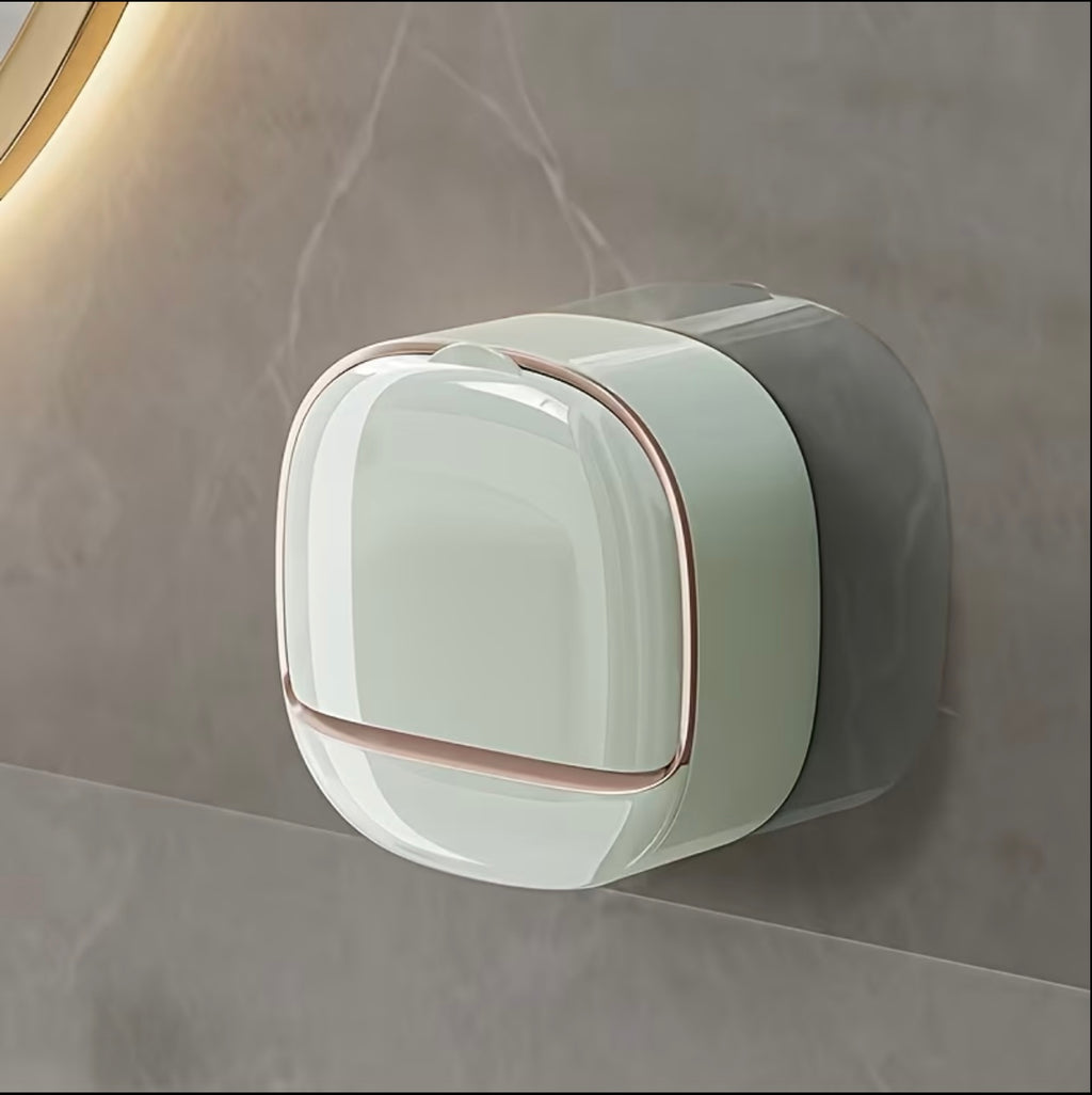 Wall-Mounted Waterproof Soap Holder with Drainage Tray