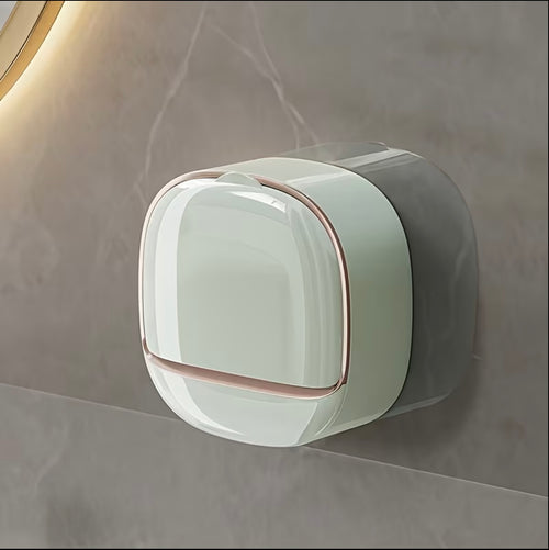 Wall-Mounted Waterproof Soap Holder with Drainage Tray